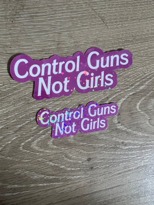 Control Guns Not Girls Sticker