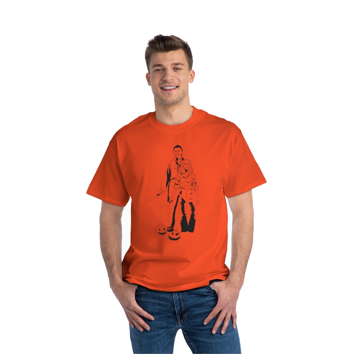 Laurie Strode + Michael Myers Halloween Oversized Tee