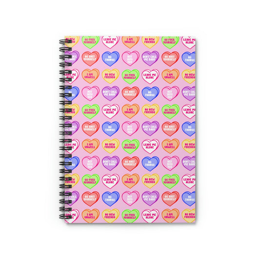 Candy Hearts Spiral Notebook - Ruled Line