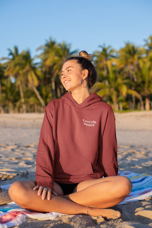 Love You Mean It Unisex Hoodie - White