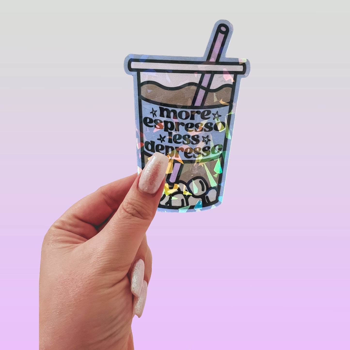 More Espresso Less Depresso Sticker