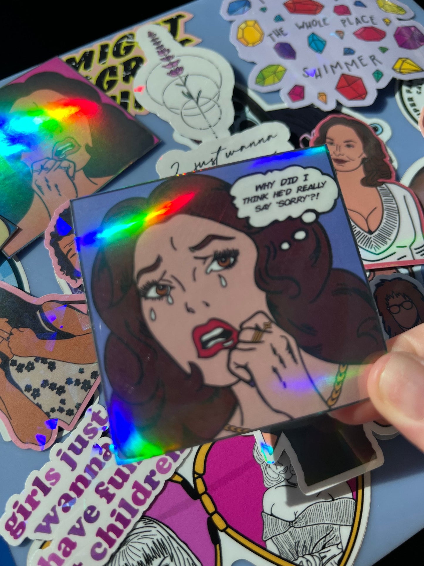 Why Did I Think He'd Really Say 'Sorry'? Holographic Comic Sticker