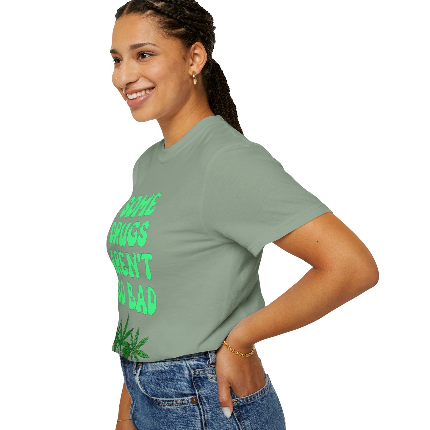 Some Drugs Aren't So Bad - Flower + Bud Crewneck Tee