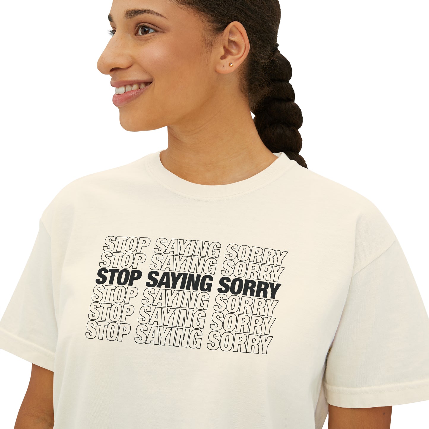 Stop Saying Sorry Cropped Tee