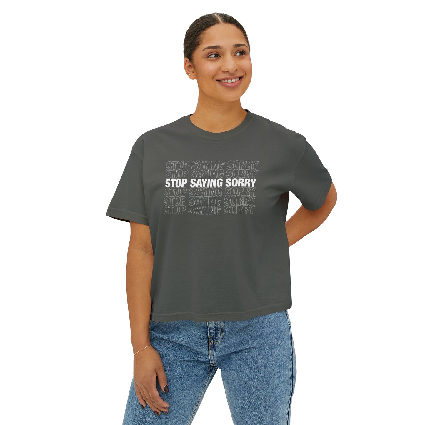Stop Saying Sorry Cropped Tee