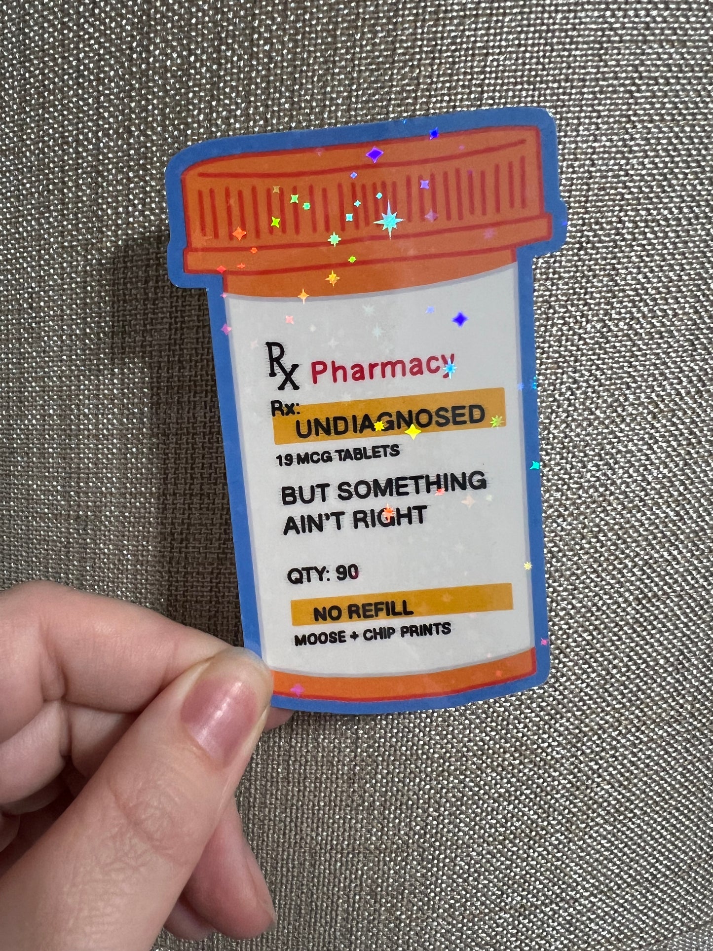 Undiagnosed Pill Bottle Sticker