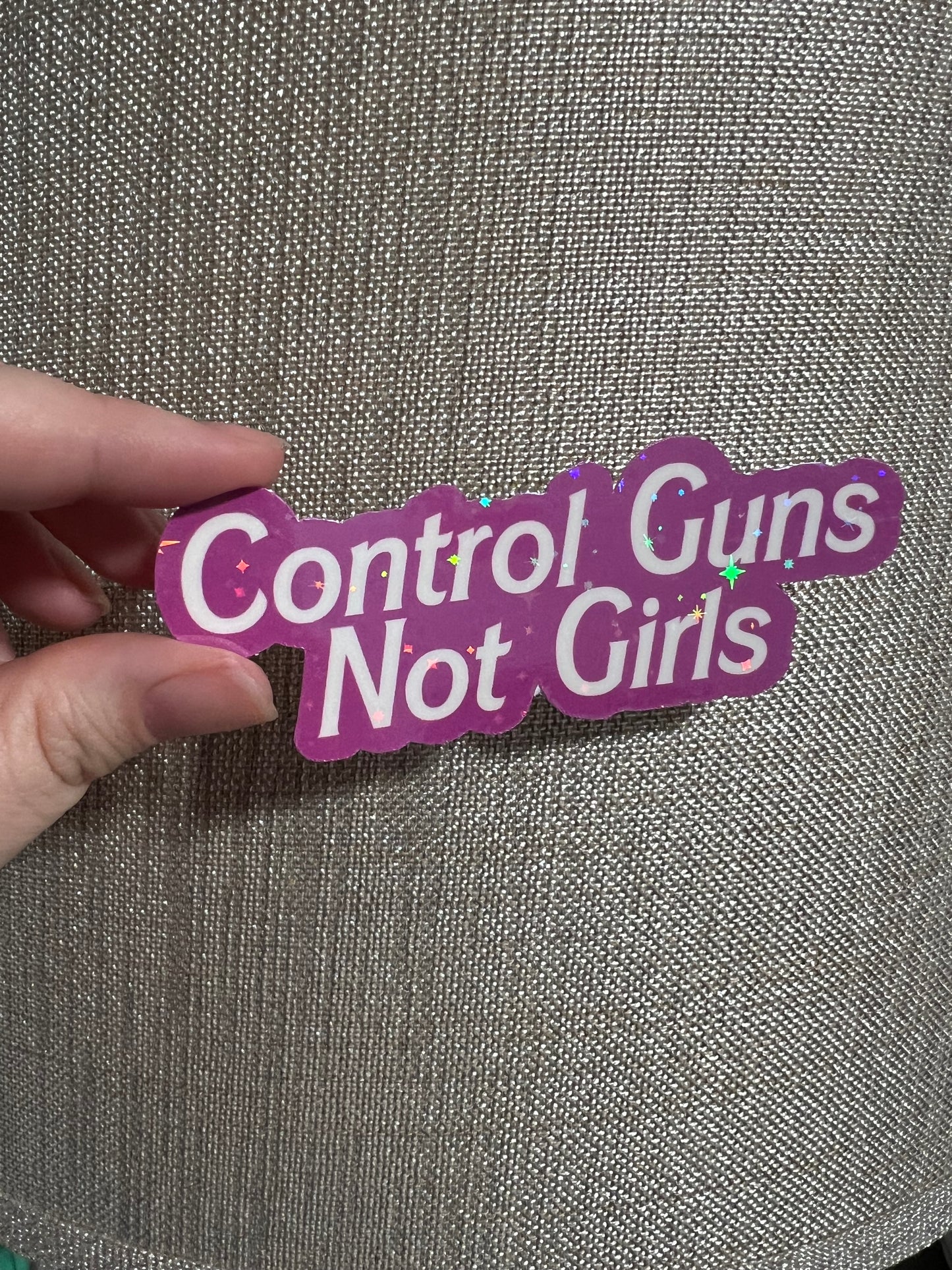 Control Guns Not Girls Sticker