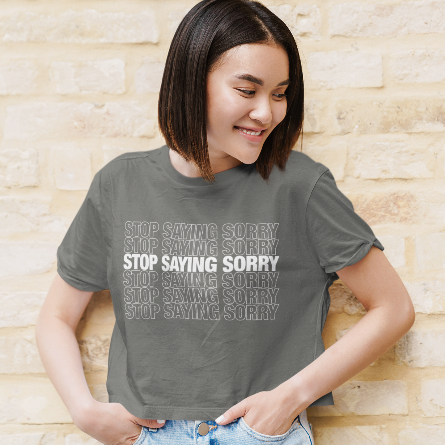 Stop Saying Sorry Cropped Tee