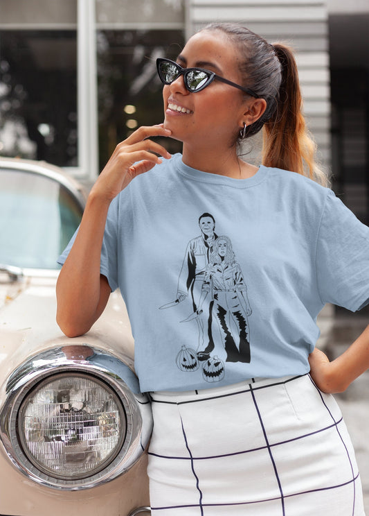 Laurie Strode + Michael Myers Halloween Oversized Tee