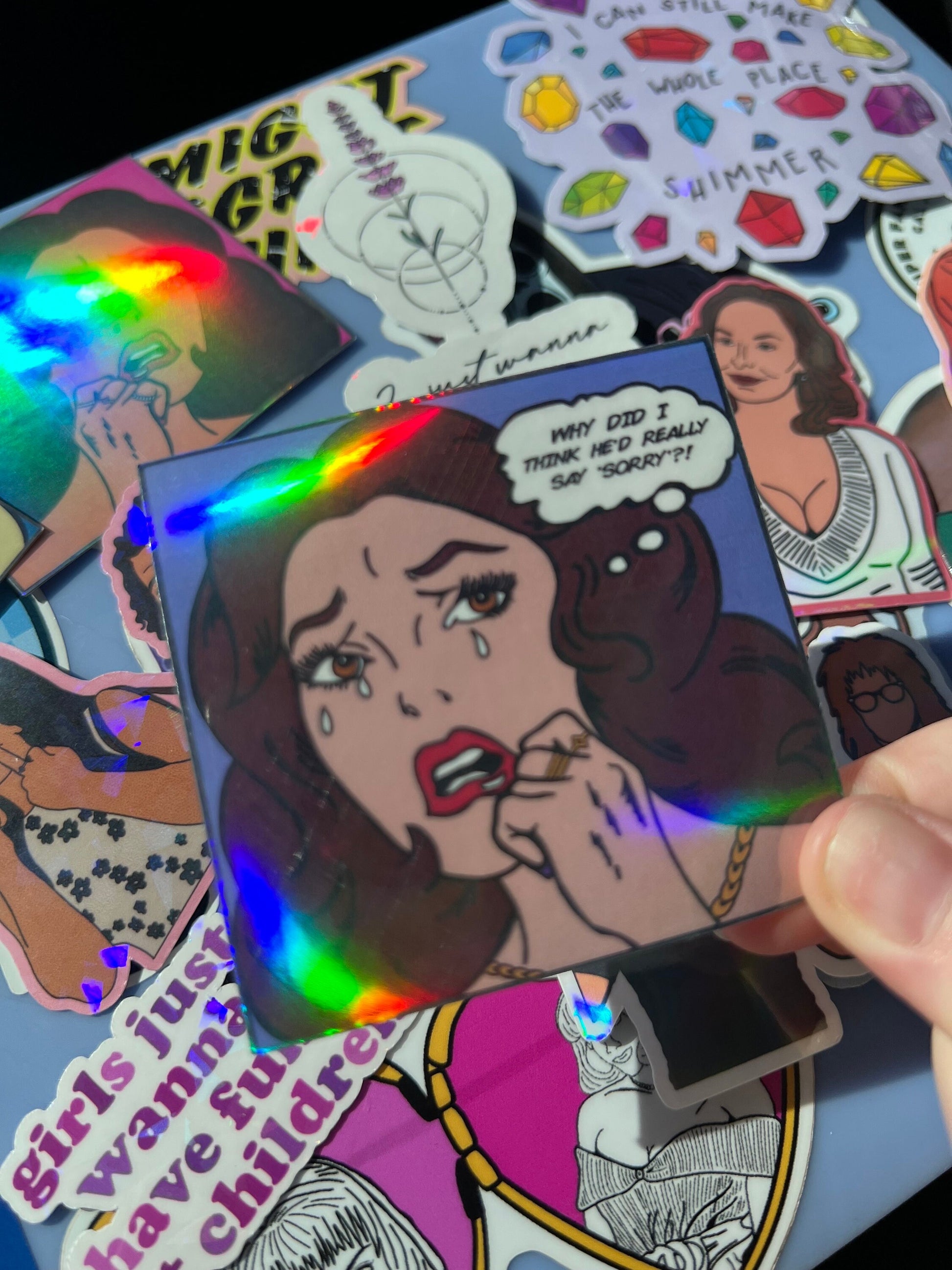 Why Did I Think He'd Really Say 'Sorry'? Holographic Comic Sticker