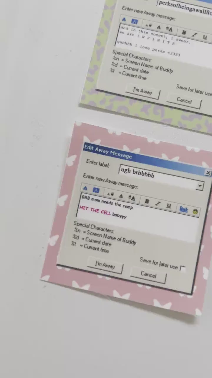 Perks of Being a Wallflower AIM Away Message Sticker
