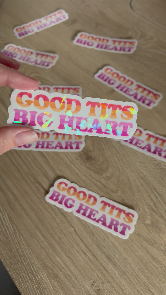 Good Tits Big Heart Pride Sticker