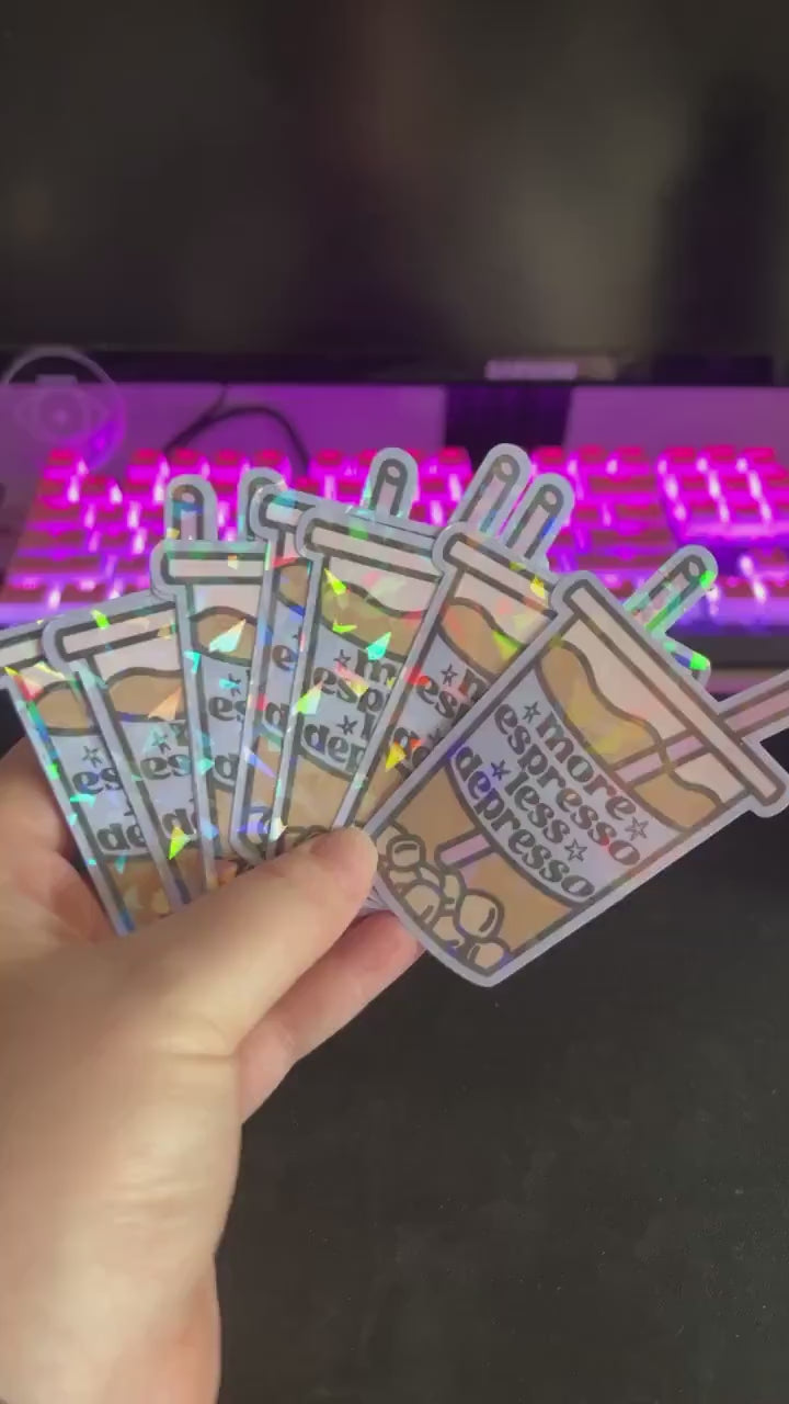 More Espresso Less Depresso Sticker