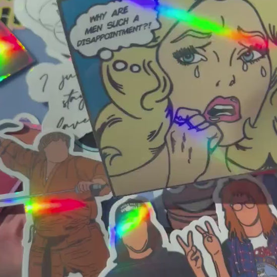 Why Are Men Such a Disappointment? Comic Holographic Sticker