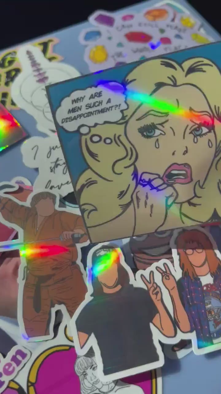 Why Are Men Such a Disappointment? Comic Holographic Sticker