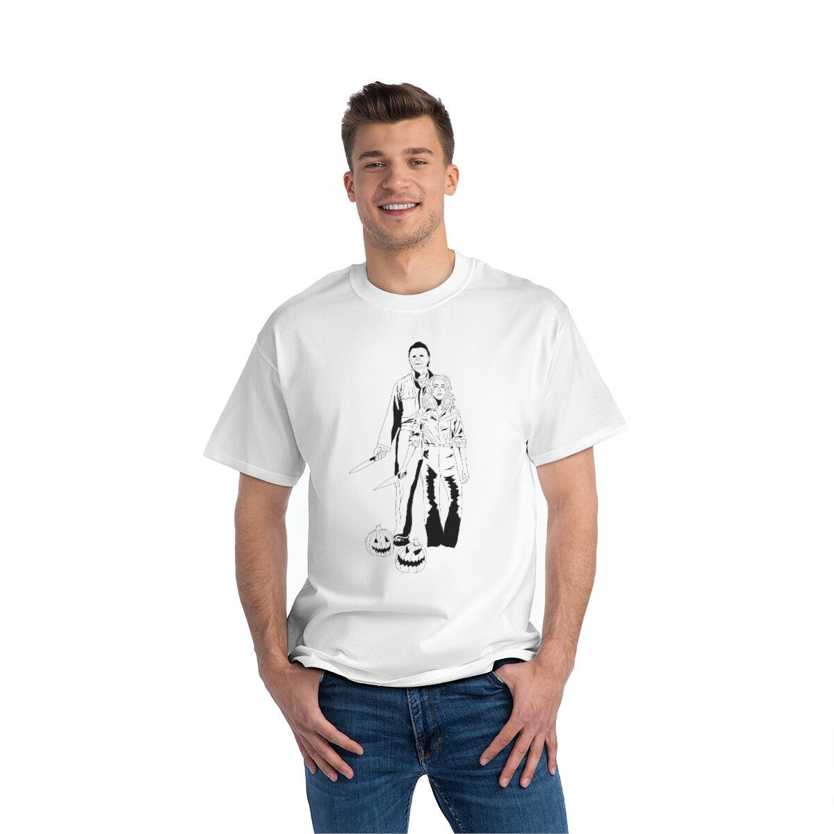 Laurie Strode + Michael Myers Halloween Oversized Tee