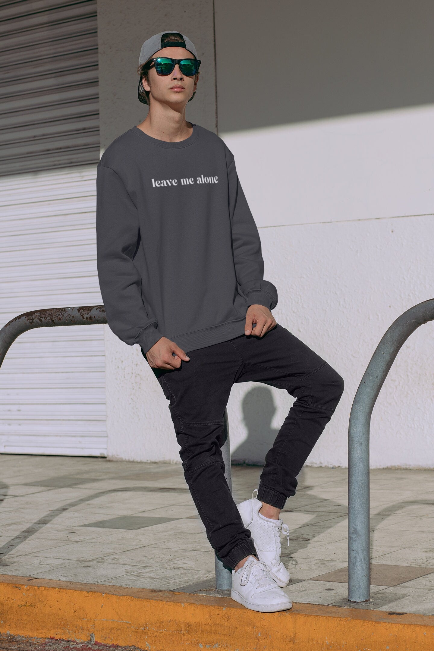 Leave Me Alone Crewneck - White