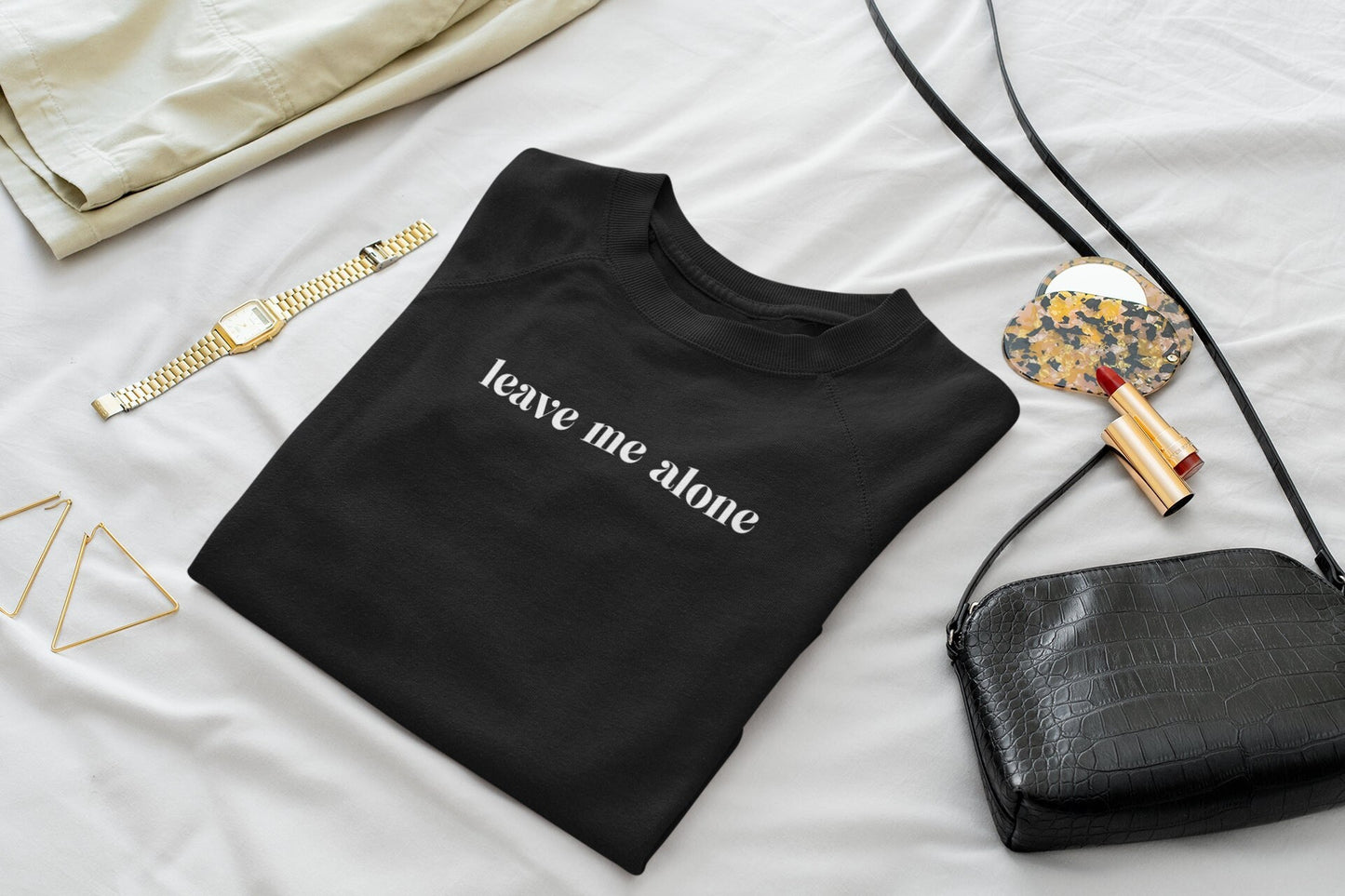 Leave Me Alone Crewneck - White