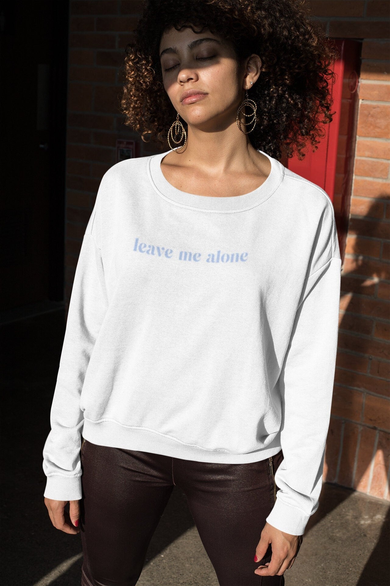 Leave Me Alone Crewneck - Blue