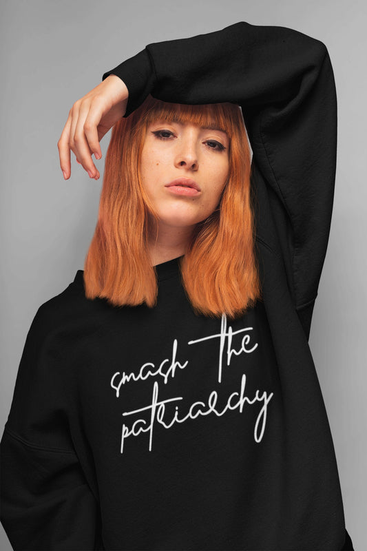 Smash the Patriarchy Crewneck - White