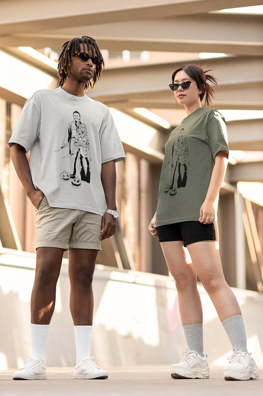 Laurie Strode + Michael Myers Halloween Oversized Tee