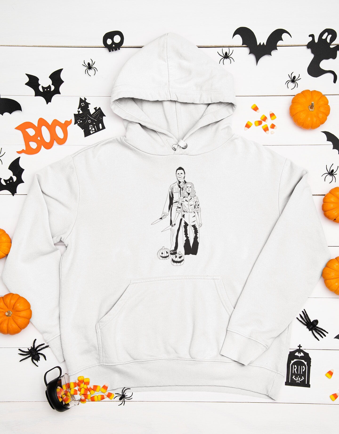 Laurie Strode + Michael Myers Halloween Hoodie