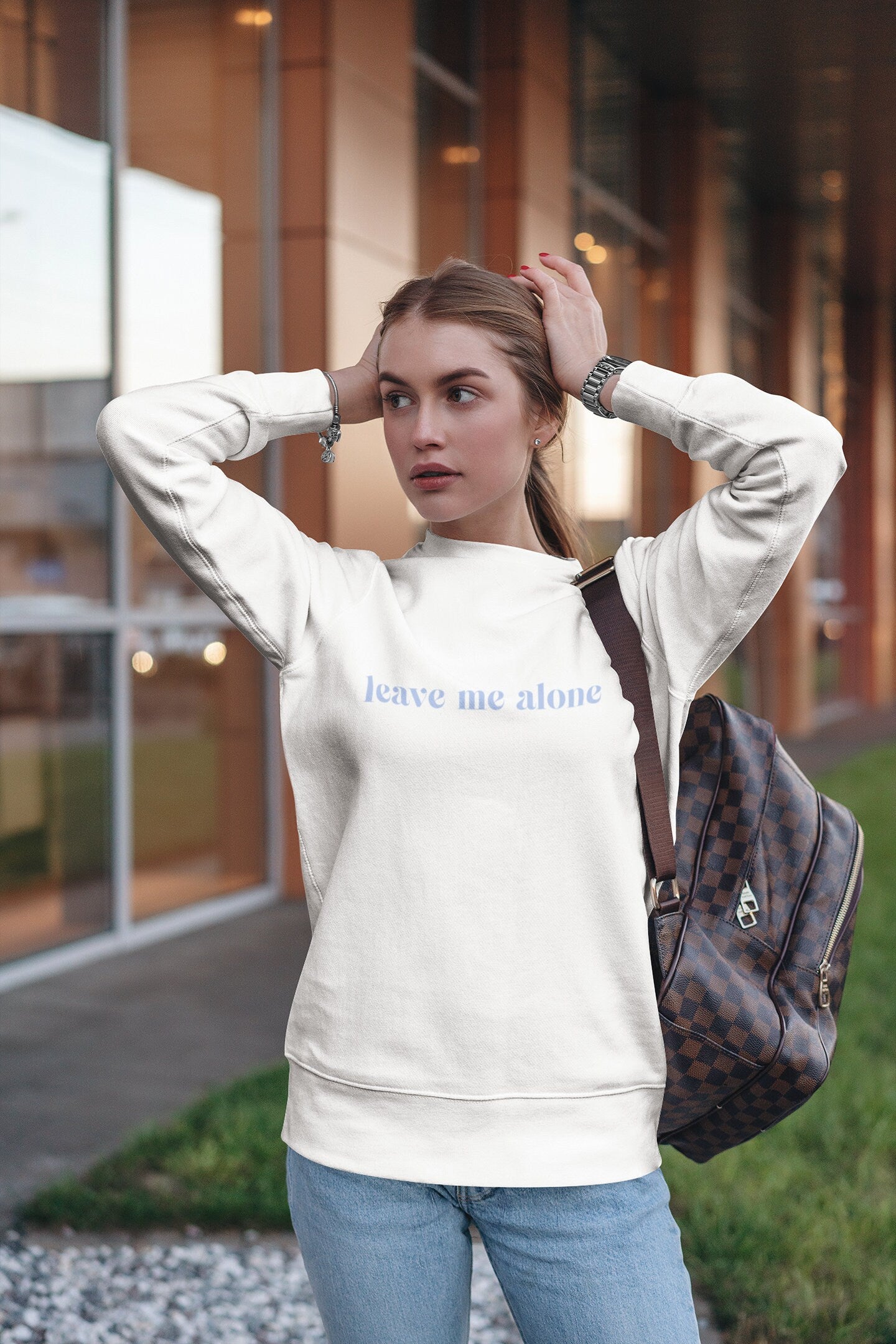 Leave Me Alone Crewneck - Blue