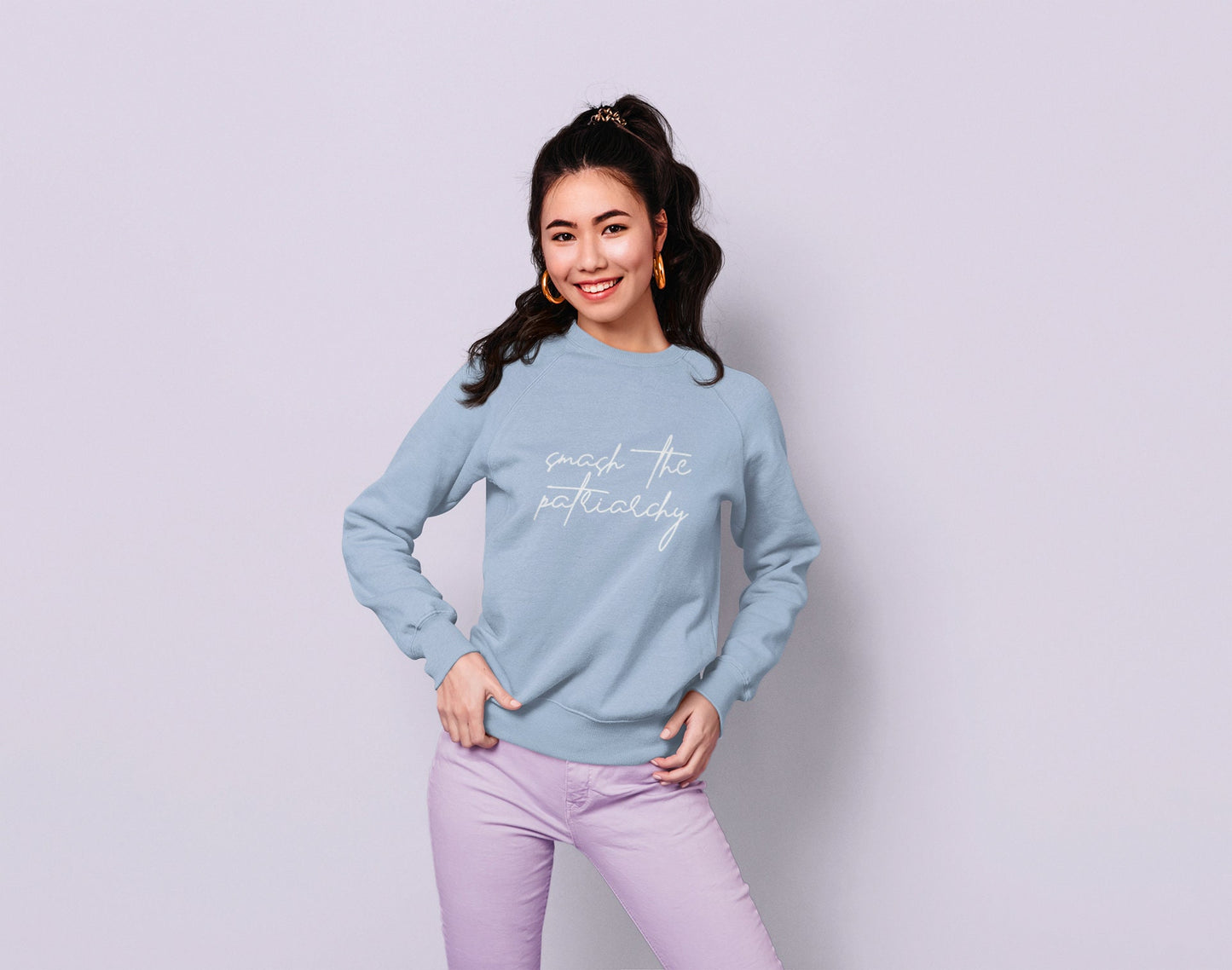 Smash the Patriarchy Crewneck - White