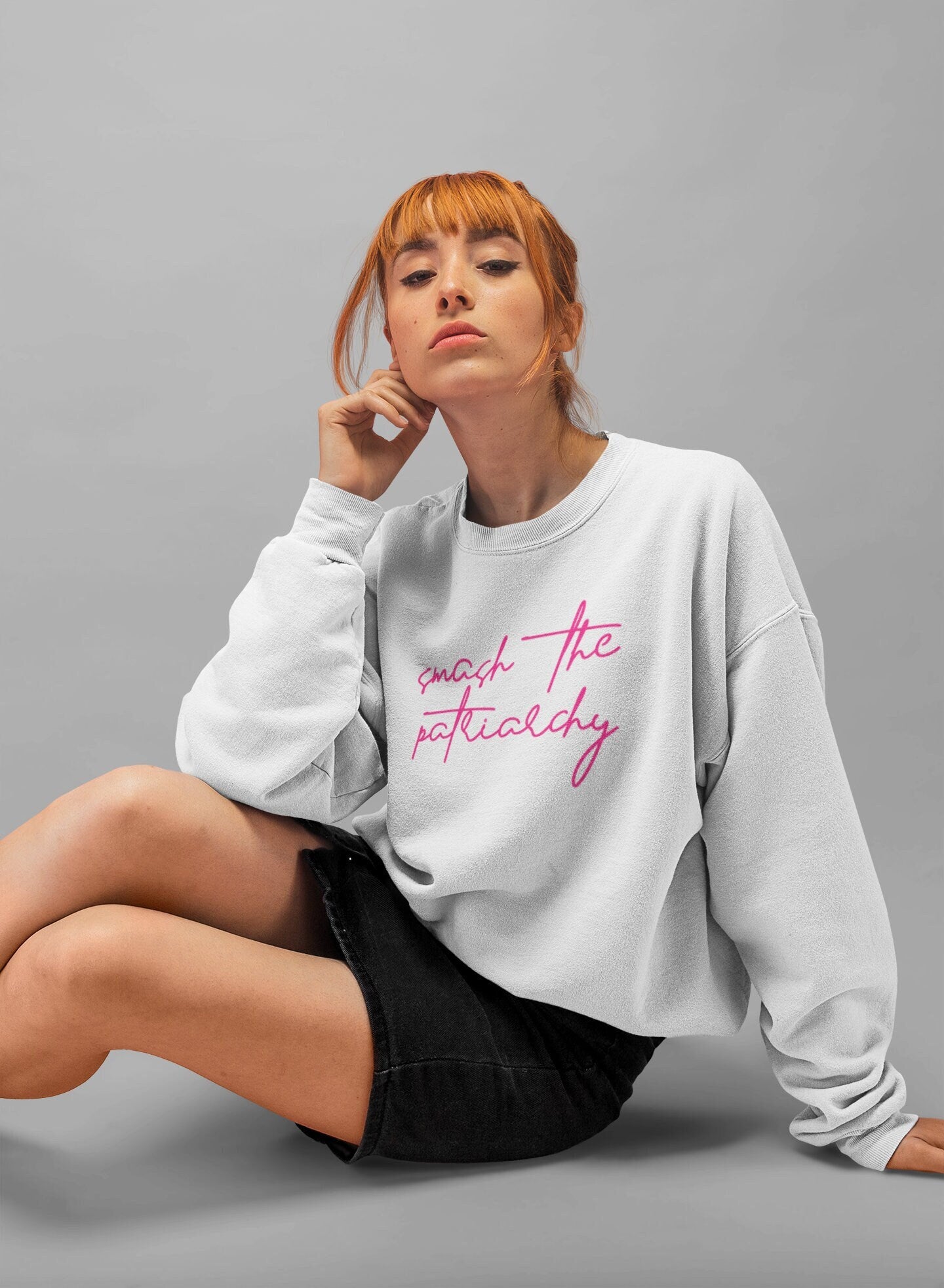 Smash the Patriarchy Crewneck - Pink