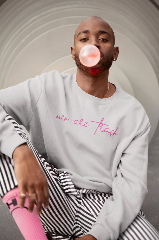 Men Are Trash Crewneck - Pink