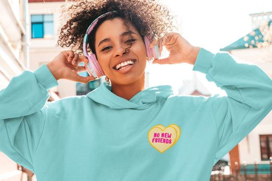 Candy Hearts No New Friends Unisex Hoodie
