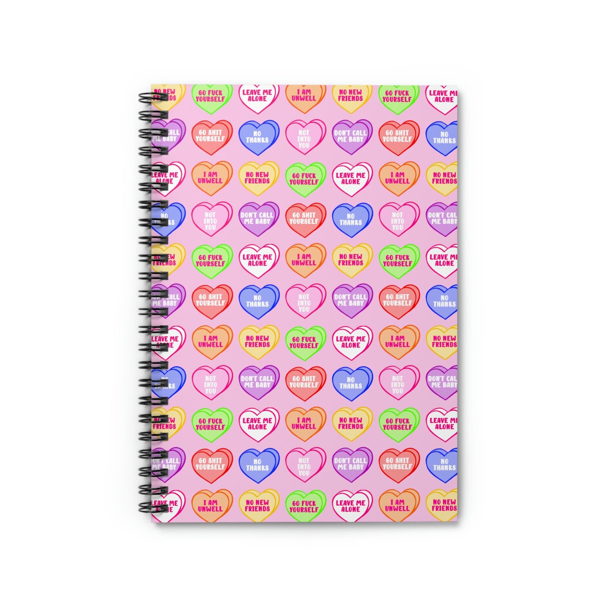 Candy Hearts Spiral Notebook - Ruled Line