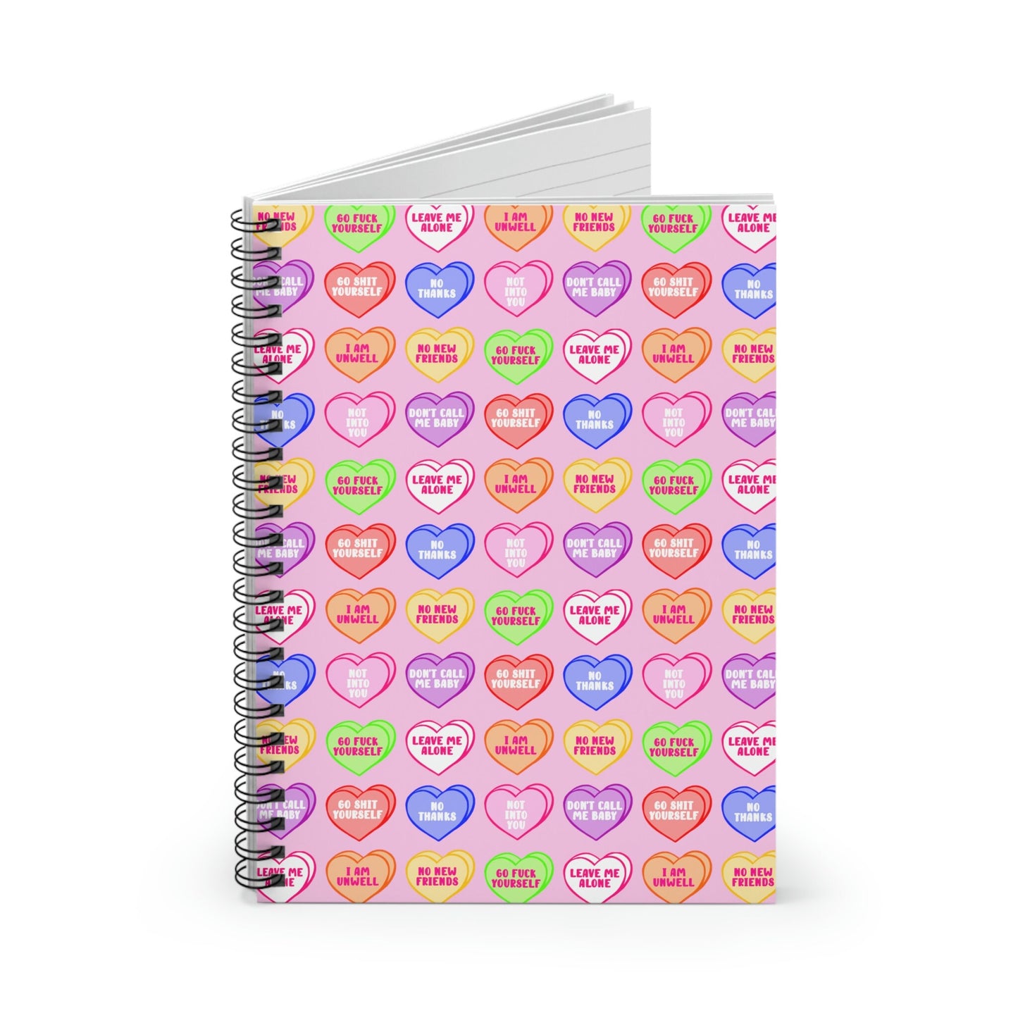 Candy Hearts Spiral Notebook - Ruled Line