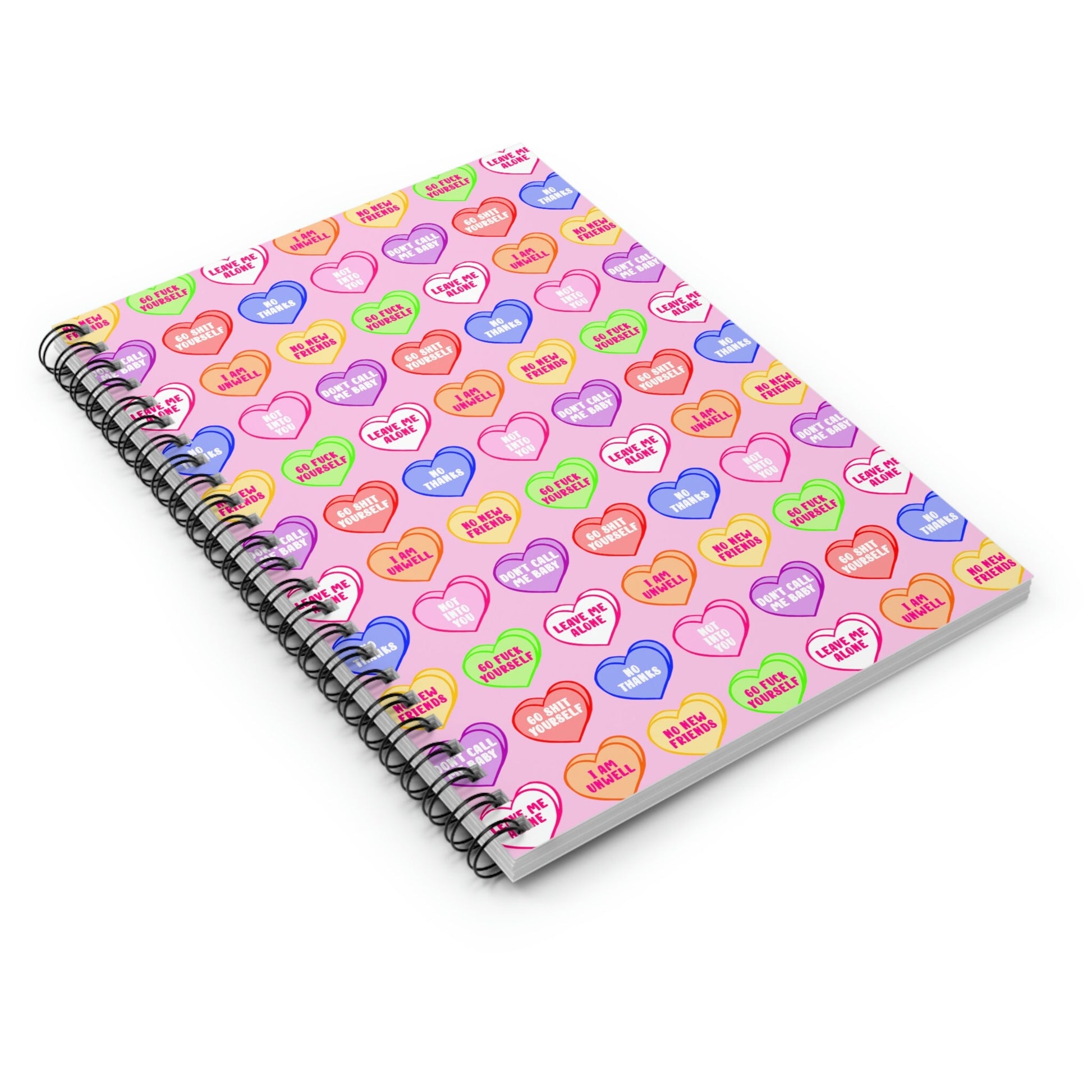 Candy Hearts Spiral Notebook - Ruled Line