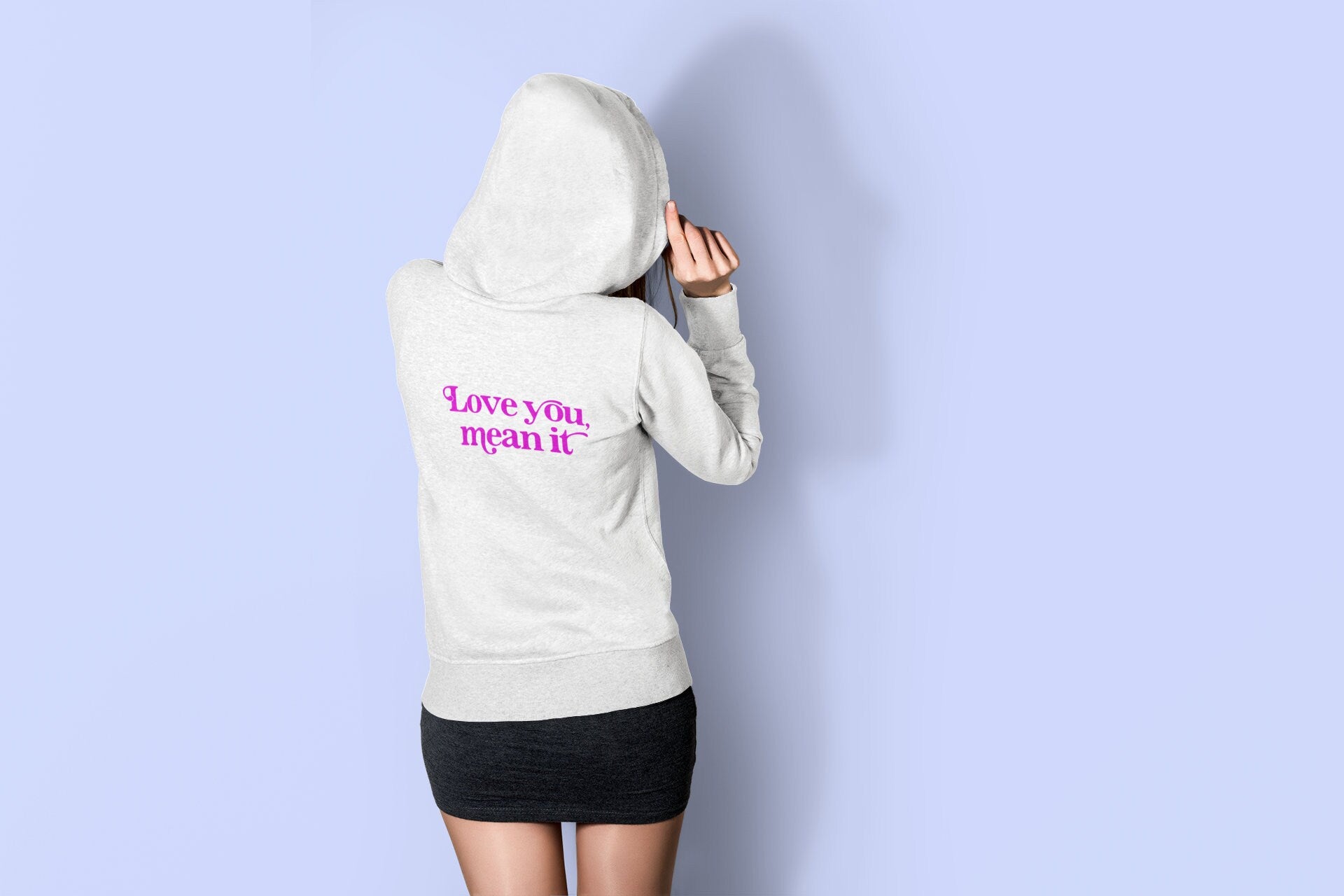 Love You Mean It Unisex Hoodie - Hot Pink