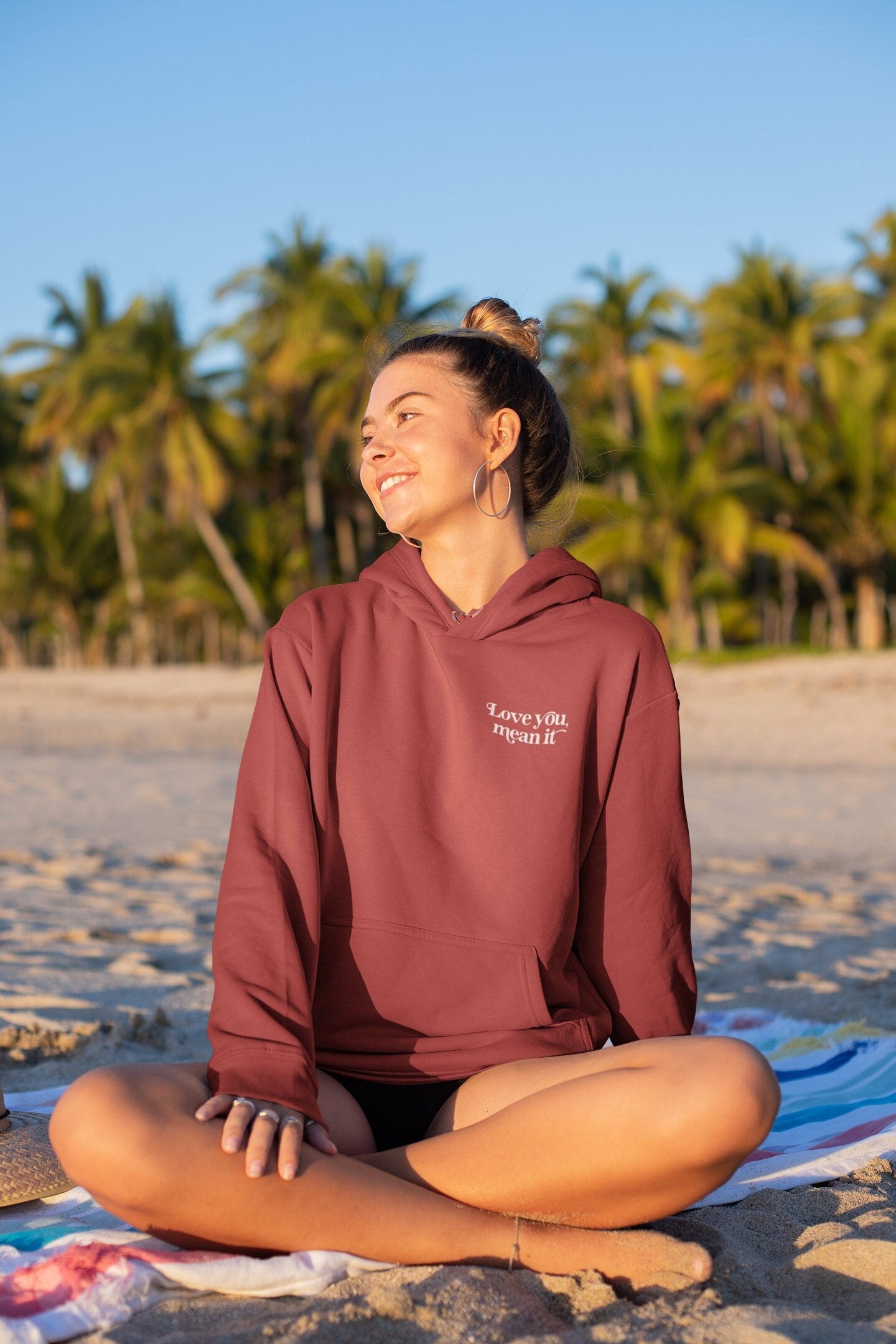 Love You Mean It Unisex Hoodie - White