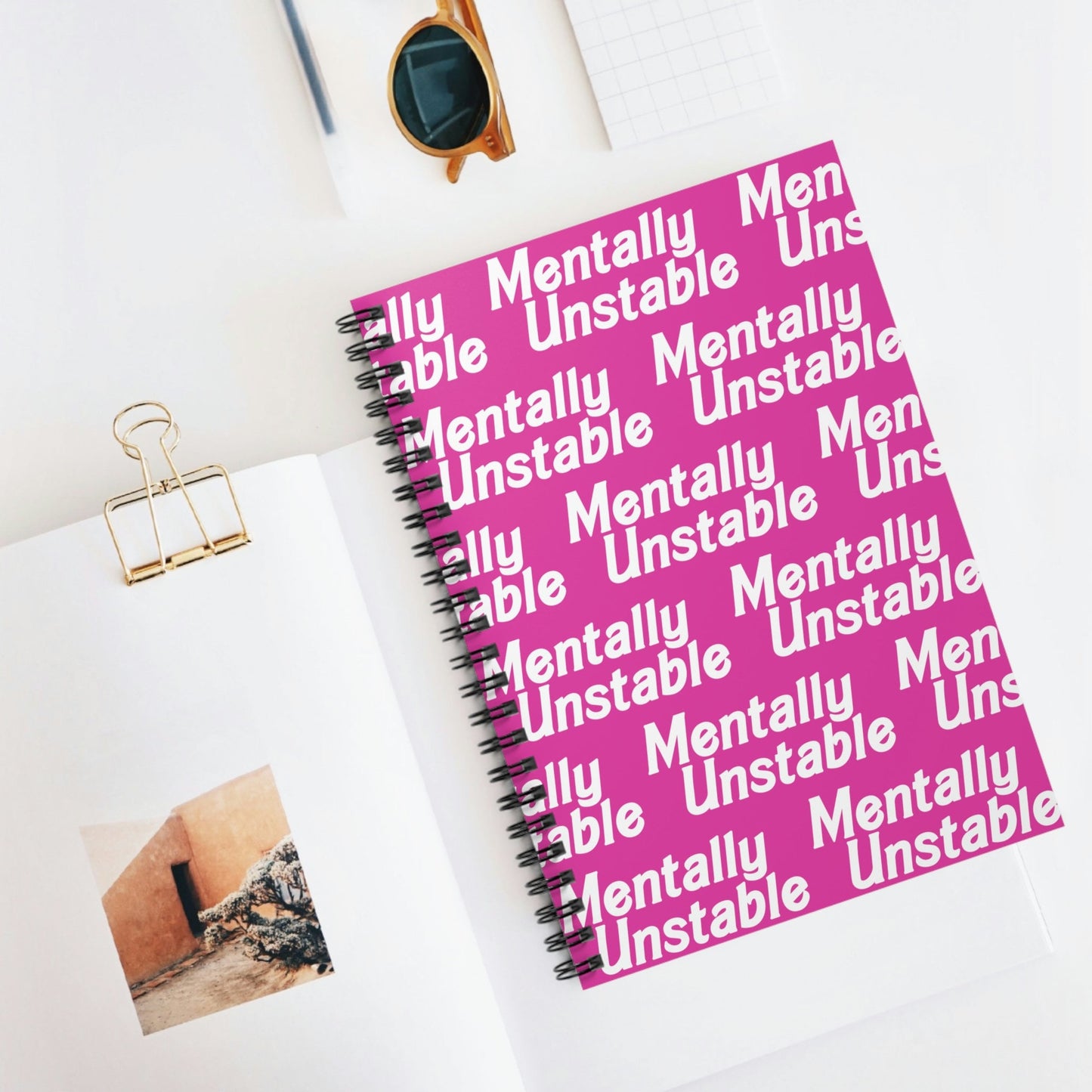 Mentally Unstable Doll Font Spiral Notebook - Ruled Line