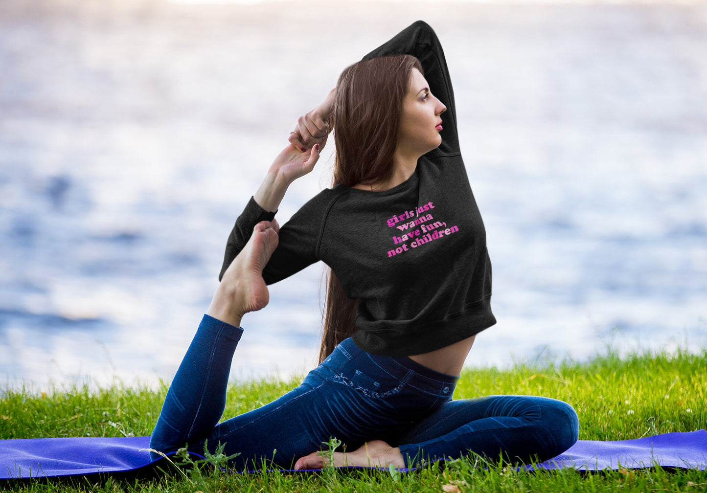 Girls Just Wanna Have Fun, Not Children Cropped Sweatshirt