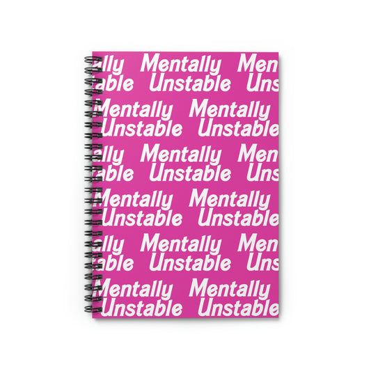 Mentally Unstable Doll Font Spiral Notebook - Ruled Line