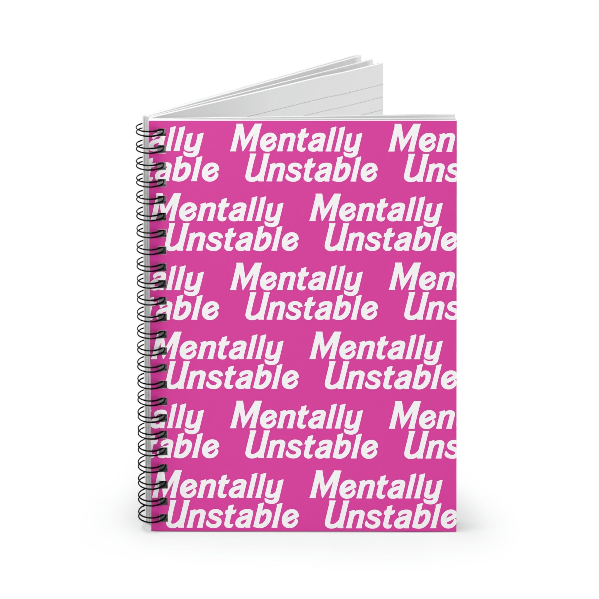 Mentally Unstable Doll Font Spiral Notebook - Ruled Line