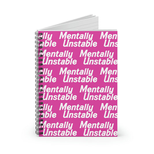 Mentally Unstable Doll Font Spiral Notebook - Ruled Line