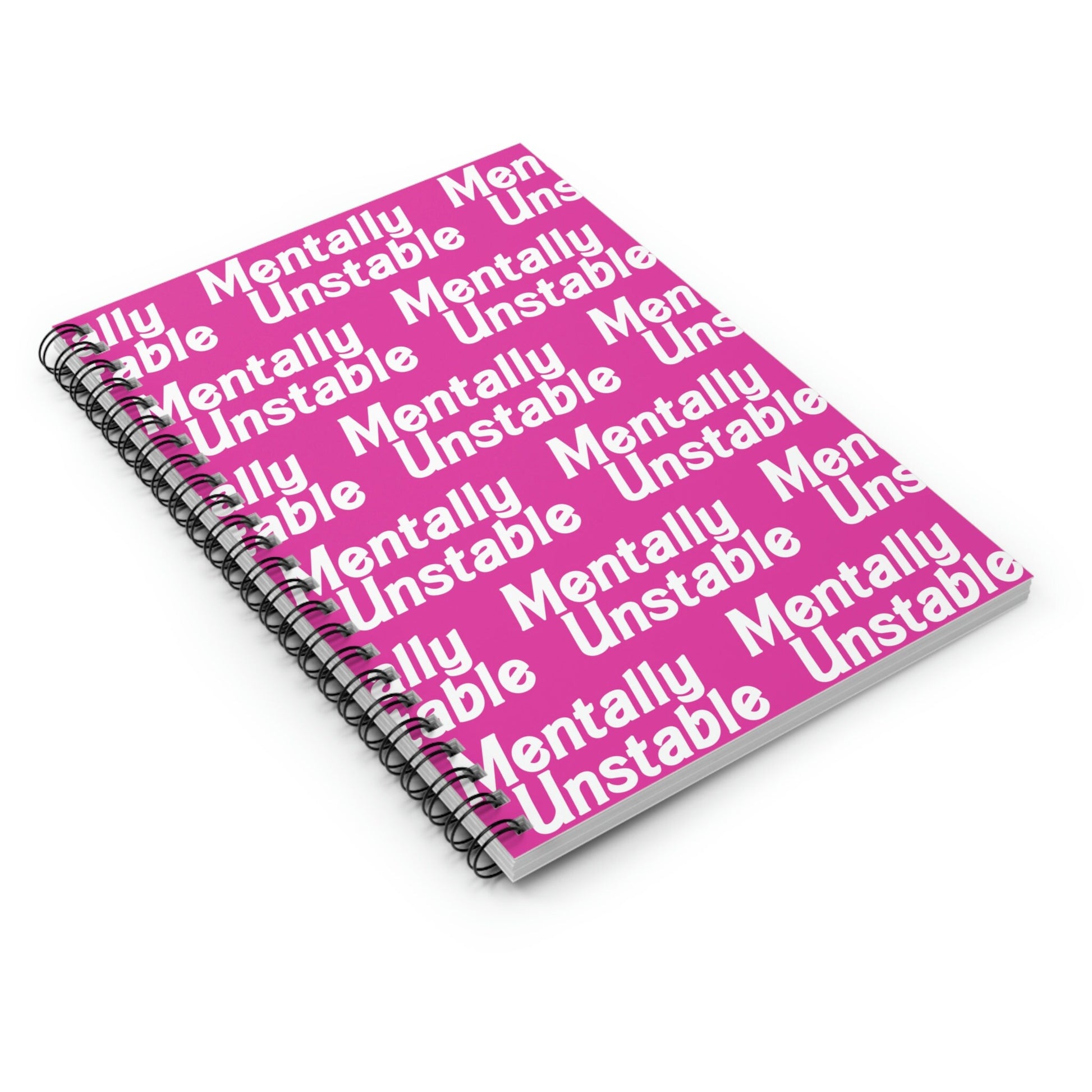 Mentally Unstable Doll Font Spiral Notebook - Ruled Line