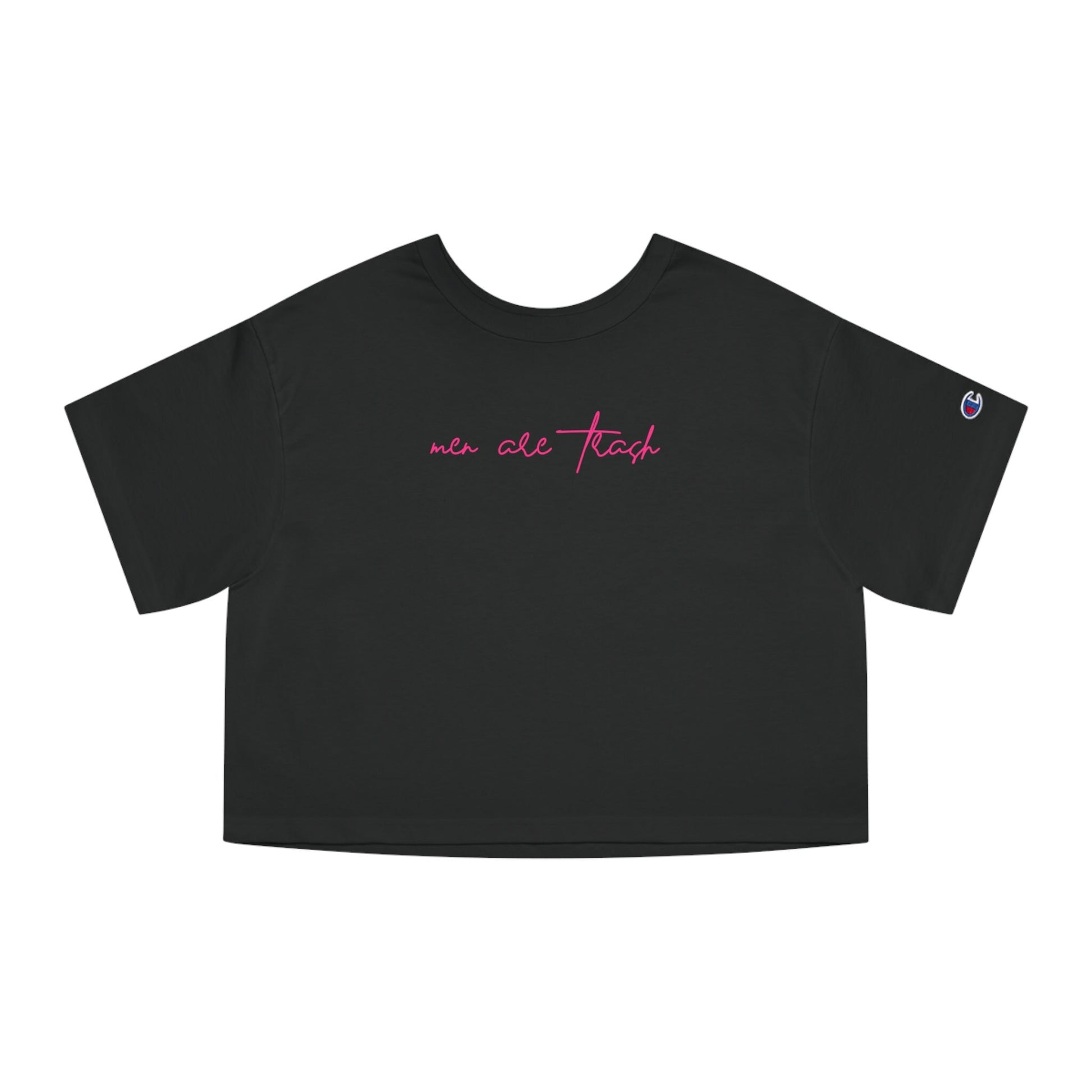 Men Are Trash Cropped Tee - Pink Script