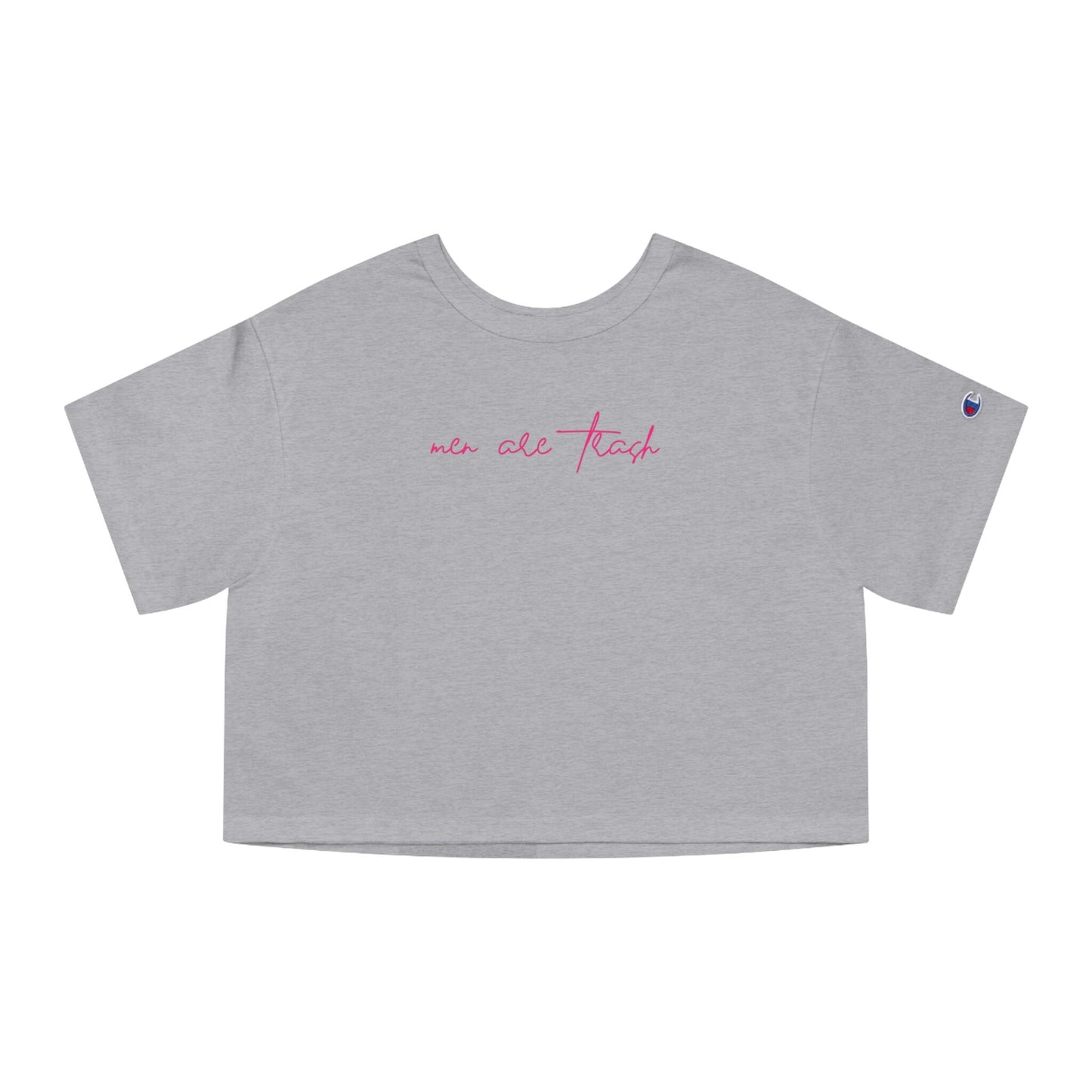 Men Are Trash Cropped Tee - Pink Script