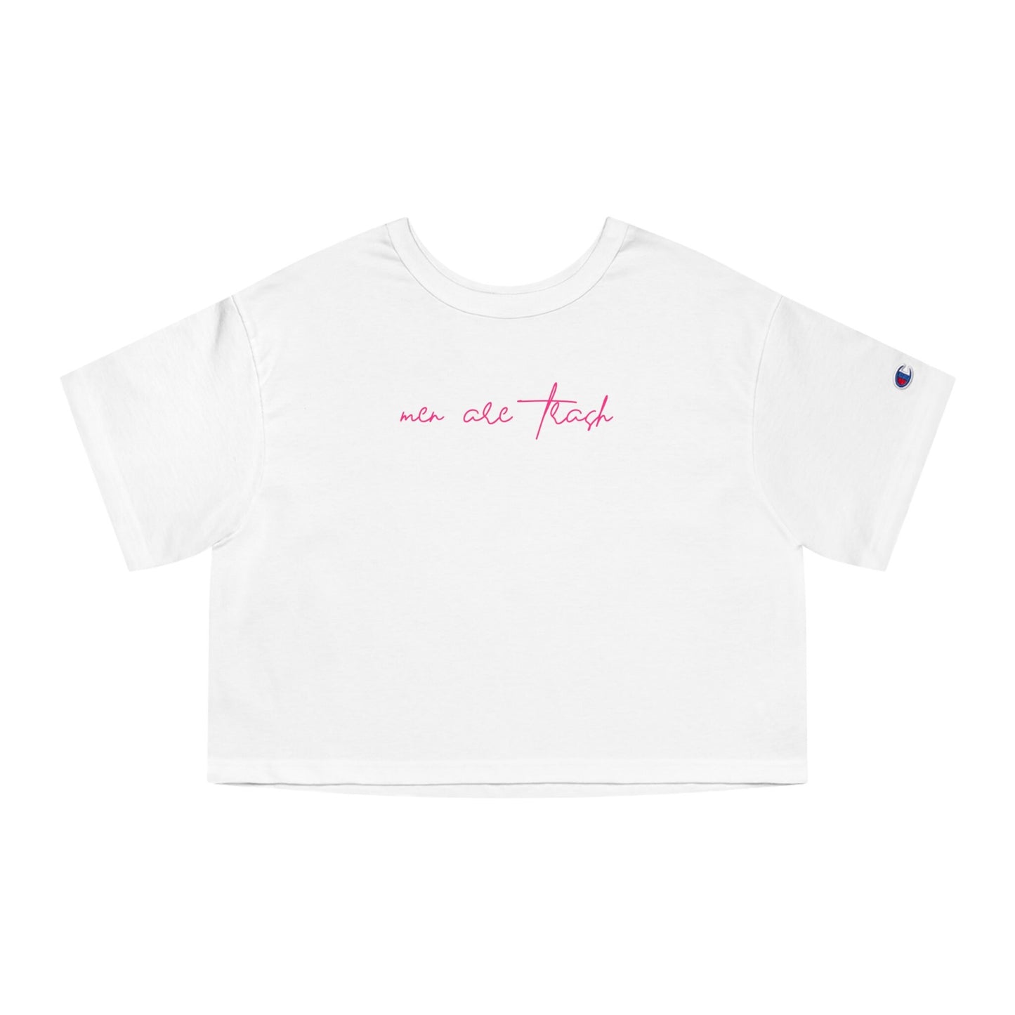 Men Are Trash Cropped Tee - Pink Script