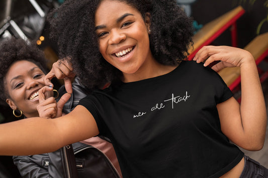 Men Are Trash Cropped Tee - White Script