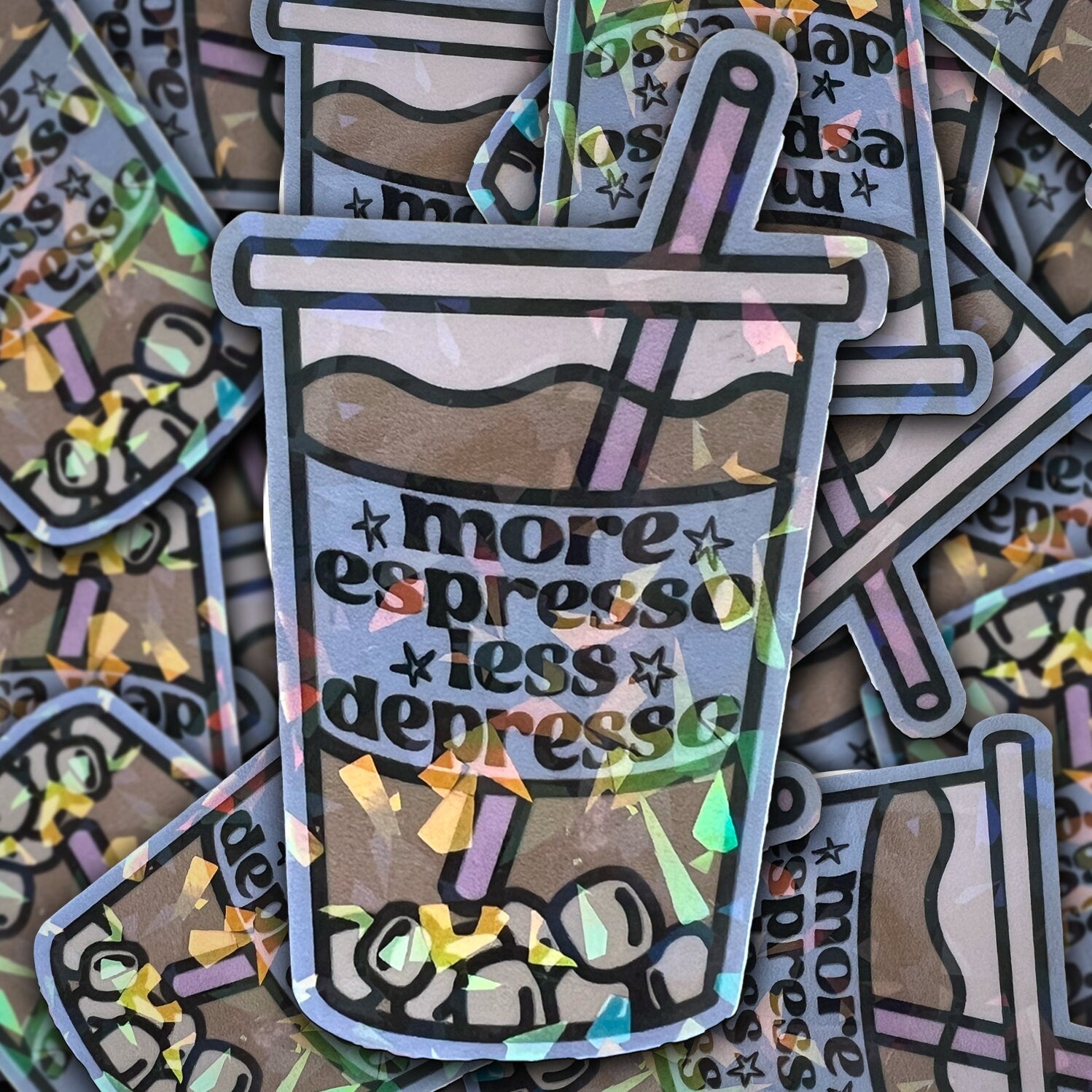 More Espresso Less Depresso Sticker