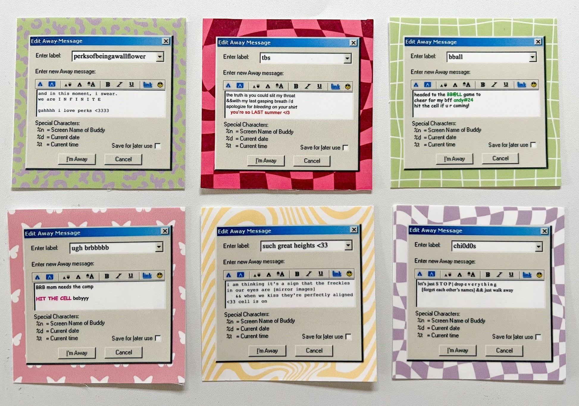 Taking Back Sunday - You're So Last Summer AIM Away Message Holographic Sticker