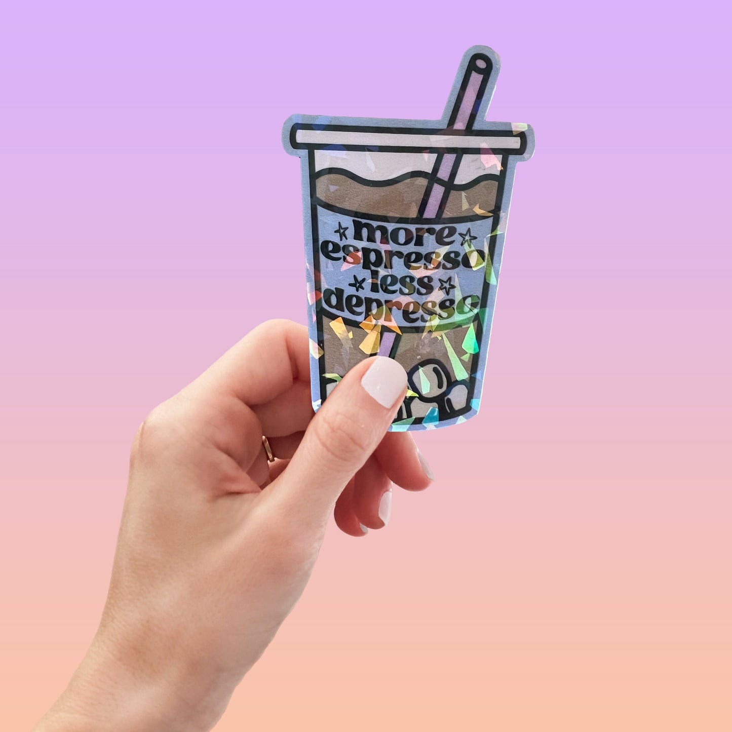 More Espresso Less Depresso Sticker
