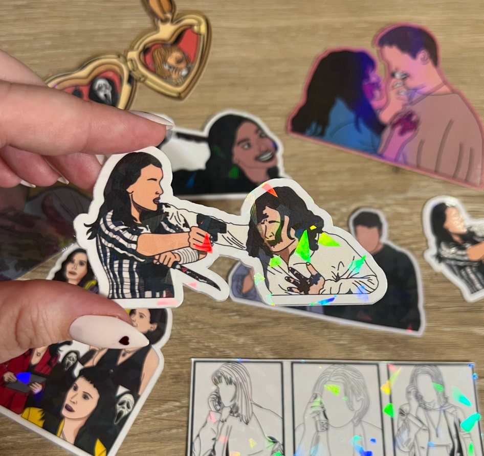 Jill Roberts and Charlie Walker Scream 4 Holographic Sticker